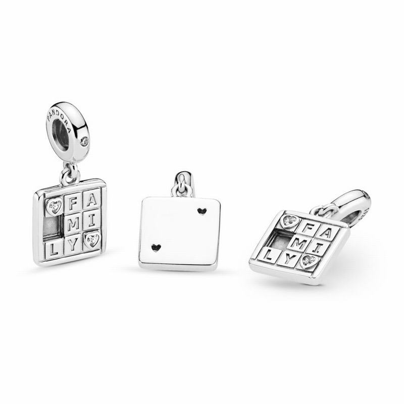 Pandora Family Game Night Dangle Charm - Sterling Silver/Cubic Zirconia - Canada | WH2535CP